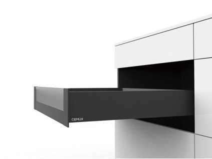 Cemux H Box SLIM zásuvka vnitřní antracit čelní sklo H84/400 mm H54, 203810