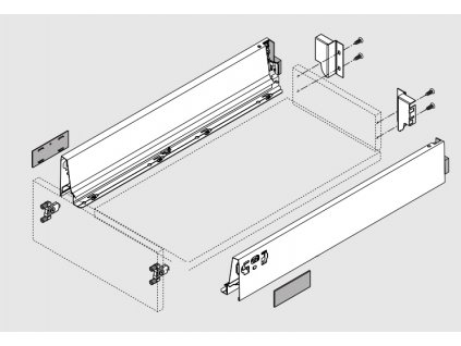 Blum výsuv Tandembox Antaro M/350mm, šedý, 30kg, set, 228345