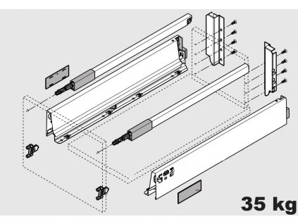 Blum výsuv Tandembox Antaro C/270mm, šedý, 30kg, 254522