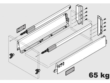 Blum výsuv Tandembox Antaro C/500mm, šedý, 65kg, 254570