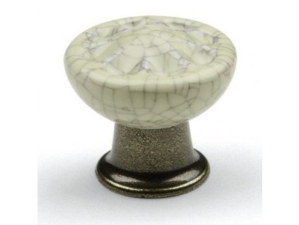 Tulip Nábytková knopka porcelánová Country starobronz, 42102, rozteč 