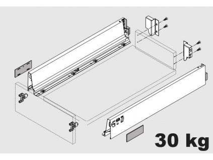 Blum výsuv Tandembox Antaro M/270mm, bílý, 30kg, 254400