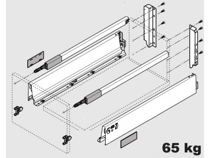 Blum výsuv Tandembox Antaro D/450mm, bílý, 65kg, 254692