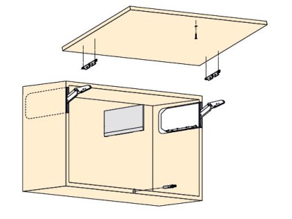 Sada Aventos HKi Tip On (mechanismus nejsilnější, krytka šedá tmavá)