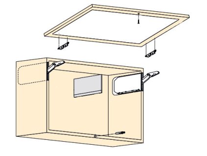 Sada Aventos HKi Tip On ALU (mechanismus nejsilnější, krytka šedá tmavá)