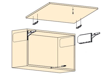 Sada Aventos HKi Tip On PIM (mechanismus nejsilnější)