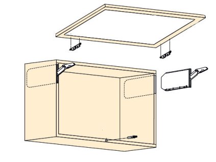 Sada Aventos HKi Tip On ALU PIM (mechanismus nejsilnější)
