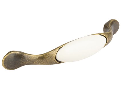 Tulip Nábytková úchytka porcelánová Gipa starozlatá, 309009, rozteč 96mm