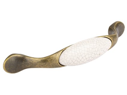 Tulip Nábytková úchytka porcelánová Gipa starozlatá, 309010, rozteč 96mm