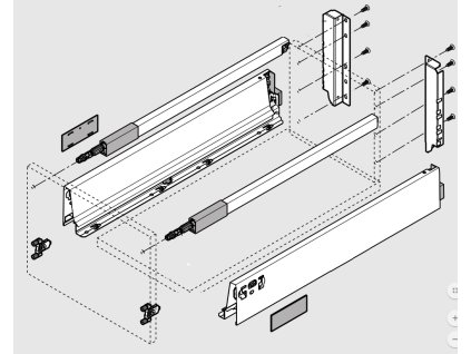 Blum výsuv BLUM sada Antaro D 270 mm/30 kg, Blumotion/TOB, šedá R9006, 228400