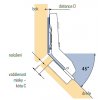 Hettich HETTICH 48096 Intermat závěs úhlový naložený 45°/95° TH vrut pružina 104199