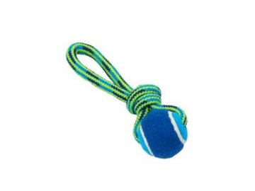 hracka pes buster smycka s tenisakem modr zelena 18cm