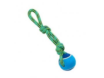 hracka pes buster smycka s tenisakem modr zelena 30cm