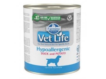 vet life natural dog konz hypoaller duckpotato 300g