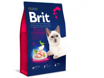 brit premium cat by nature sterilized chicken 8kg