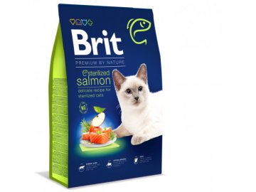 brit premium cat by nature sterilized salmon 8kg