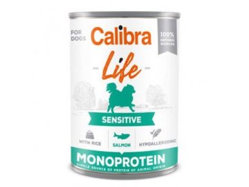 calibra dog life konzsensitive salmon with rice 400g