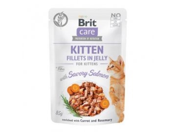 brit care cat fillets in jelly kitten with salmon 85g