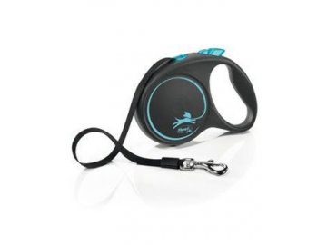 Vodítko FLEXI Black Design S pásek 5m/15kg modrá NEW