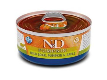 N&D CAT konz. PUMPKIN Adult Boar & Apple 70g
