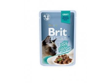 Brit Premium Cat D Fillets in Gravy With Beef 85g