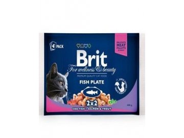 Brit Premium Cat kapsa Fish Plate 400g (4x100g)