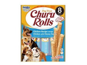 Churu Dog Rolls Chicken with Cheese wraps 8x12g