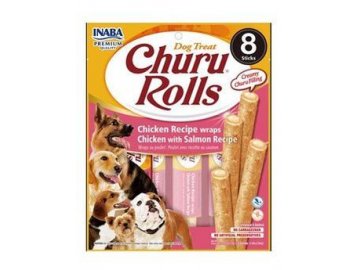 Churu Dog Rolls Chicken with Salmon wraps 8x12g