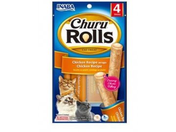 Churu Cat Rolls Chicken wraps&Chicken cream 4x10g