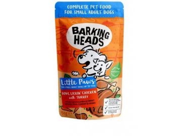 BARKING HEADS Litt.Paws Lickin' Chick+Tur kapsička150g