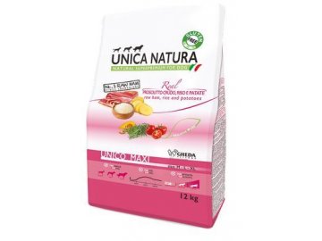 Unica Natura Dog Unico Maxi Raw Ham rice and pot. 12kg