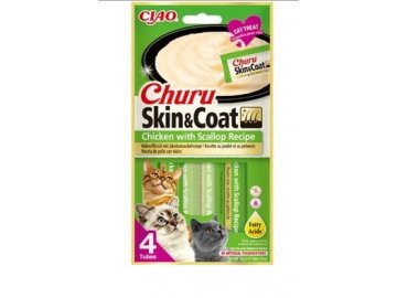 Churu Cat Skin&Coat Chicken with Scallop Recipe 4x14g