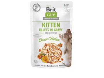 Brit Care Cat Fillets in Gravy Kitten Choi.Chicken 85g
