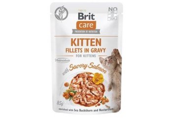 Brit Care Cat Fillets in Gravy Kitten Savor.Salmon 85g