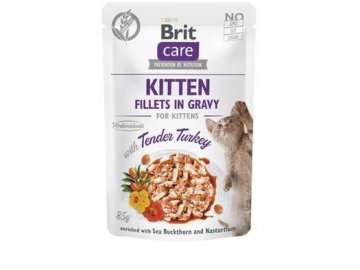 Brit Care Cat Fillets in Gravy Kitten Tend.Turkey 85g