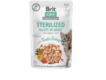 Brit Care Cat Fillets in Gravy Steril. Tend.Turkey 85g
