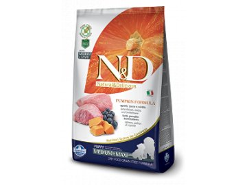 N&D GF Pumpkin DOG Puppy M/L Lamb & Blueberry 12kg