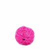 Hračka kočka Růžová ratanová koule s rolničkou JK