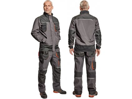 Pánska pracovná bunda EMERTON PLUS, sivo-oranžová