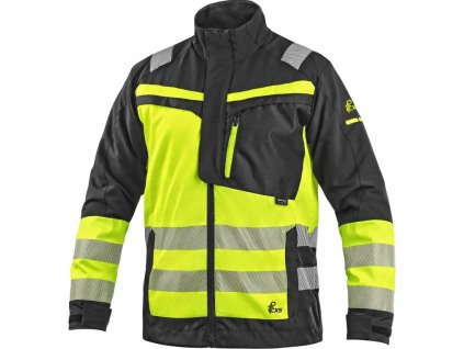 Blúza CXS NAOS HV, pánska, čierna-žltá HI-VIS, reflexné prvky