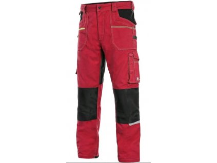 Nohavice CXS STRETCH, pánske, červeno - čierne