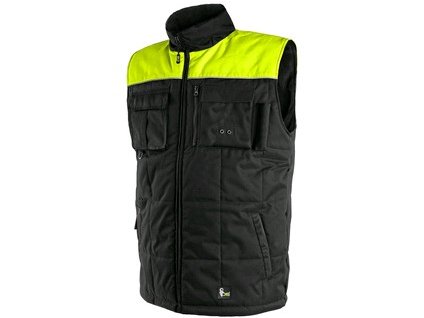 Pánska zimná vesta SEATTLE, fleece, čierno-žltá