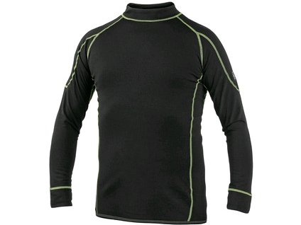 Detské funkčné tričko REWARD, dl. rukáv, čierno-zelené