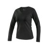 Tričko CXS MARY, dámske, výstrih do V, dlhý rukáv, čierna