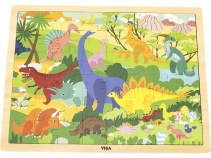 Viga Drevené puzzle Dinosaurus 48ks