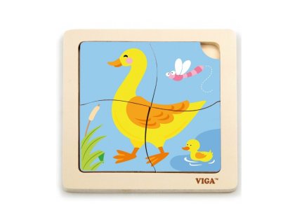 puzzle drev.kacka 4 diely 17656