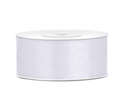 8587 satenova stuha 25mm 25m biela