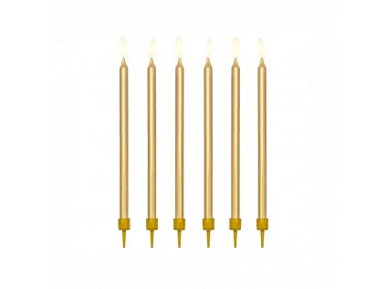 15562 narodeninove sviecky hladke zlate 12 5 cm