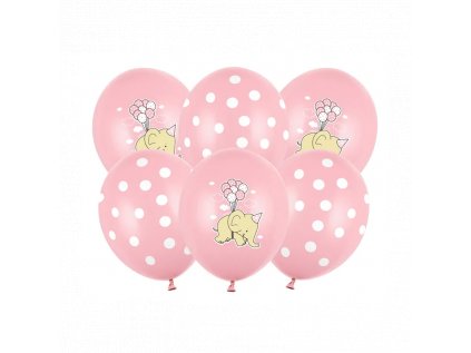 15613 balony 30cm slon pastelovo ruzova zmes