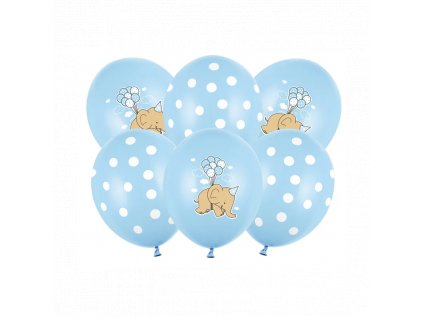 15616 balony 30cm slon pastelova baby blue mix